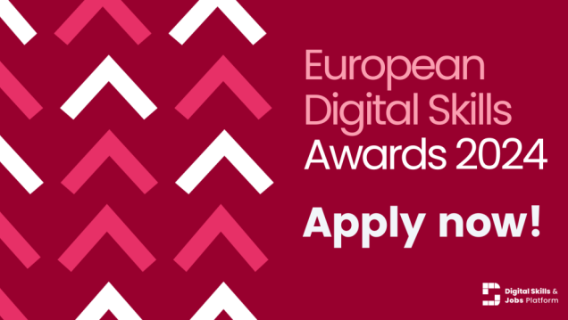 Ste pripravljeni predstaviti evropske dosežke na področju digitalnih spretnosti? Prijave na razpis za evropske nagrade za digitalne spretnosti za leto 2024 so zdaj odprte!